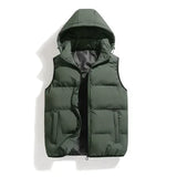 Gewatteerde bodywarmer met capuchon en zakken