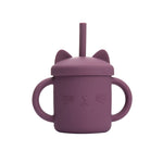 Cutie Kitty siliconen drinkbeker met rietje voor kinderen – zachte, duurzame en lekvrije beker voor gemakkelijk en veilig drinken onderweg of thuis.