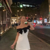Off-Shoulder Mini Jurk met Strikdetail