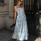 Dames Maxi Jurk met Bloemenprint en Strikbandjes