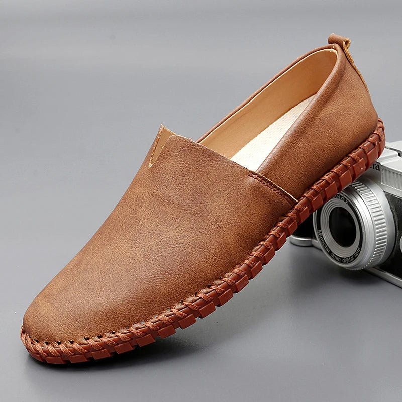 Heren Instappers van Suède met Mocassin Stiksels