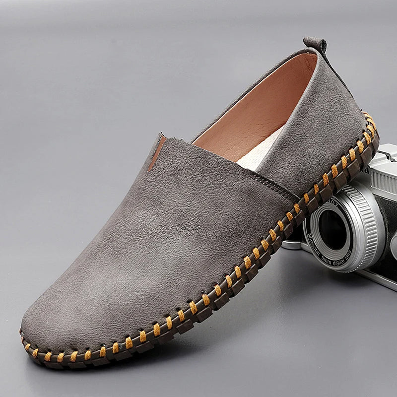Heren Instappers van Suède met Mocassin Stiksels