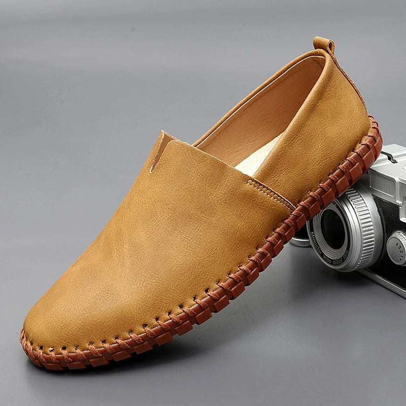 Heren Instappers van Suède met Mocassin Stiksels