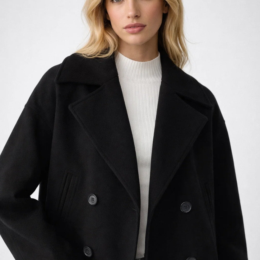 Dames Peacoat Jas met Dubbele Knopen