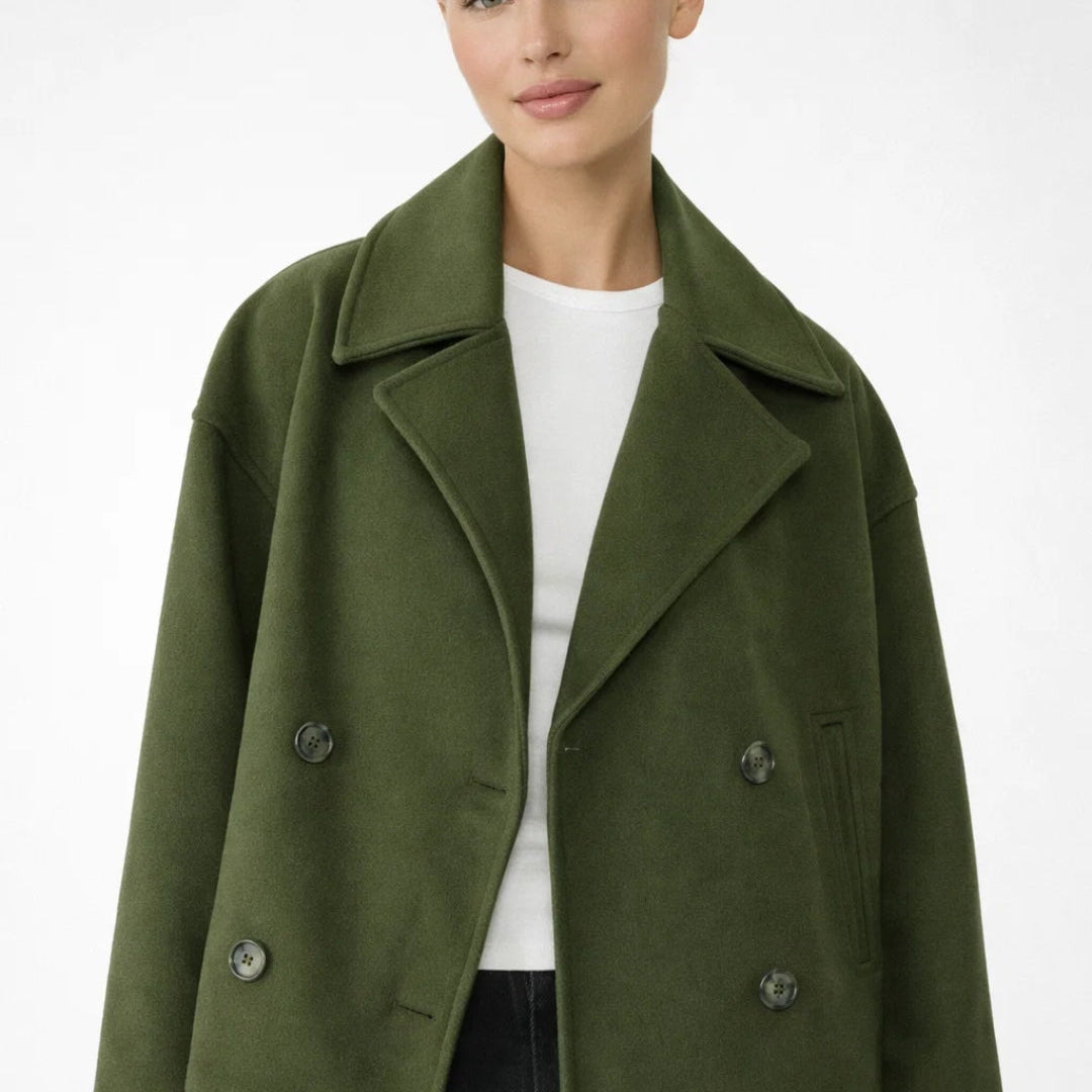 Dames Peacoat Jas met Dubbele Knopen