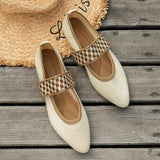 Dames Slingback Flats met Gevlochten Band