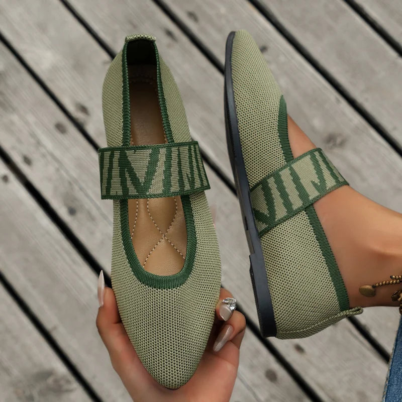 Dames Slingback Flats met Gevlochten Band