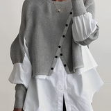 Gelaagde Blouse met Gebreide Overlaag