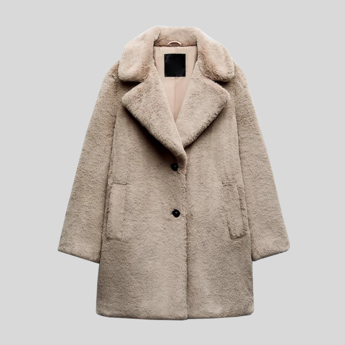 Vivienne trendy teddy jas voor dames – zachte en warme jas met rits, comfortabele oversized pasvorm en stijlvol design voor casual en winterse looks.