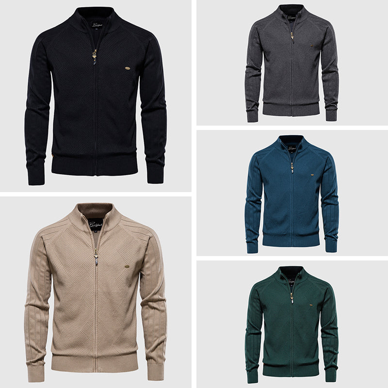 Heren vest met volledige ritssluiting in diverse kleuren – zachte stof, comfortabele pasvorm en veelzijdige casual stijl.