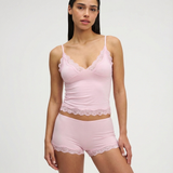 Dames Tweedelige Pyjamaset met Kantafwerking