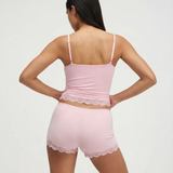 Dames Tweedelige Pyjamaset met Kantafwerking