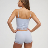 Dames Tweedelige Pyjamaset met Kantafwerking