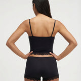 Dames Tweedelige Pyjamaset met Kantafwerking