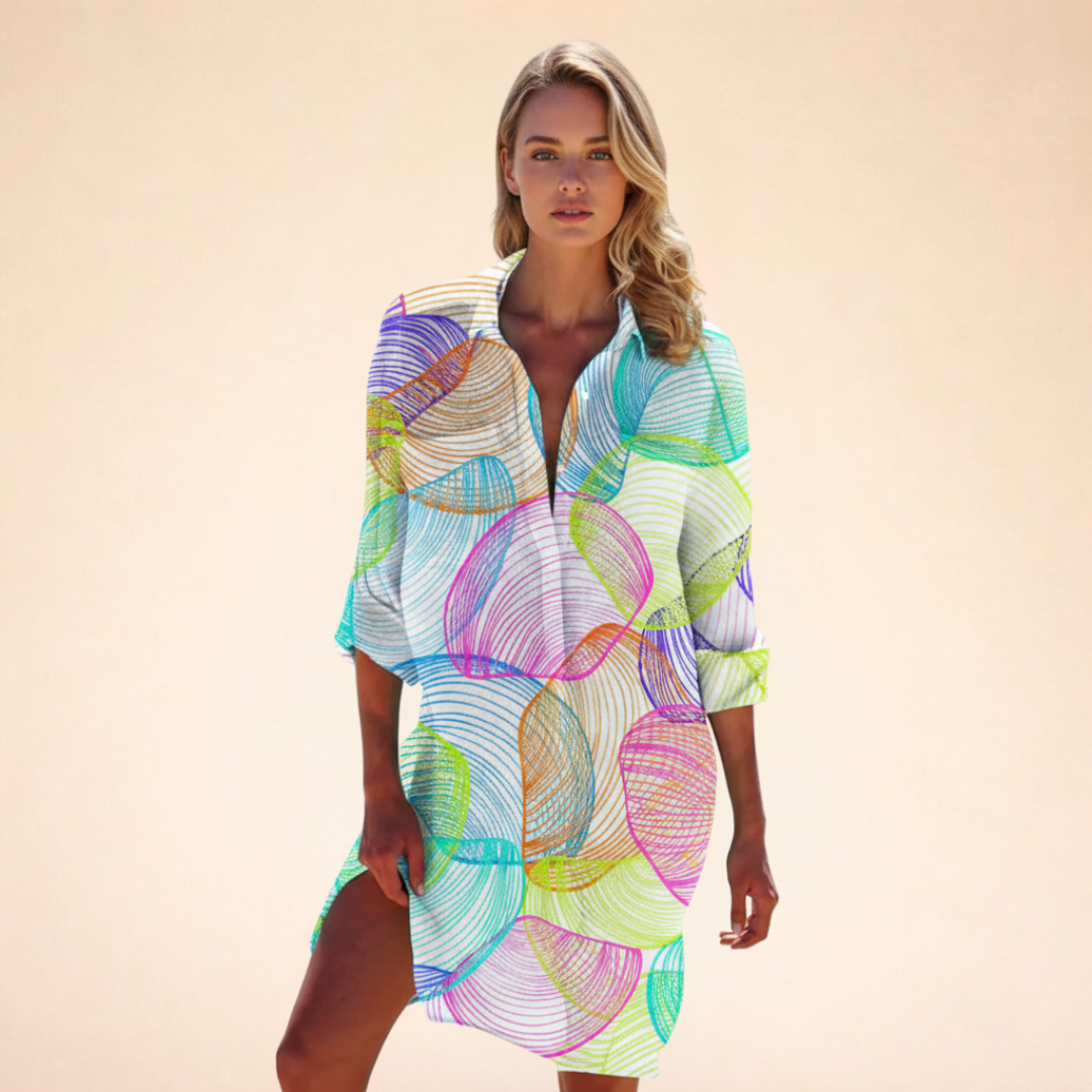 Dames Tuniekjurk met V-hals en Print