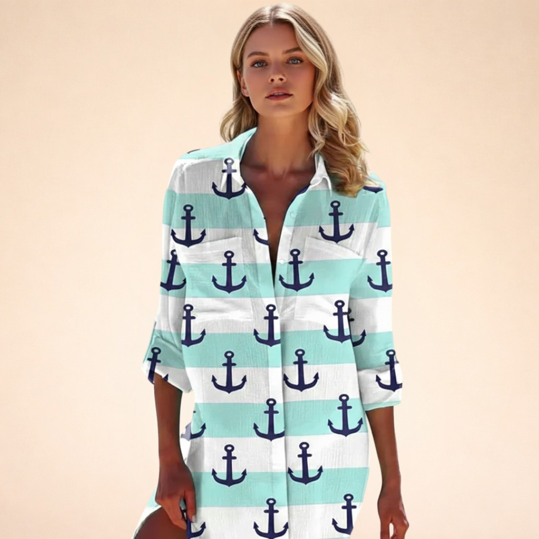 Dames Tuniekjurk met V-hals en Print