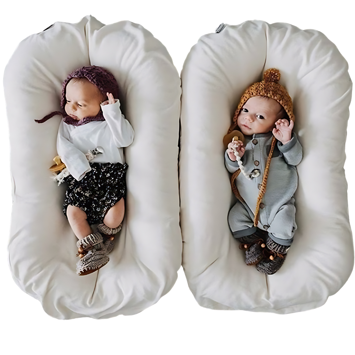 SnugiNest babynest – zacht en ademend nestje dat comfort en veiligheid biedt, ergonomisch design voor geborgen slaap van pasgeborenen.