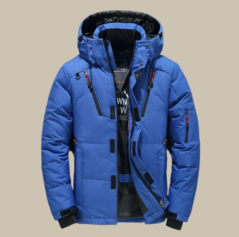 Winddichte winterjas met capuchon en thermovoering