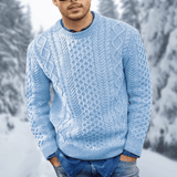 Gebreide heren wintertrui met kabelpatroon