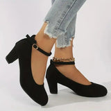 Dames Pumps met Blokhak en Enkelbandje