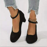 Dames Pumps met Blokhak en Enkelbandje
