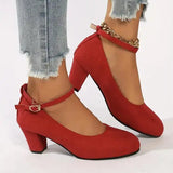 Dames Pumps met Blokhak en Enkelbandje