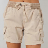 Dames Cargo Shorts met Elastische Taille