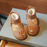 BearSteps bruine kinder enkellaarsjes met schattig berenmotief – warme, comfortabele en stevige laarsjes voor dagelijks gebruik en avontuurlijke speelmomenten.