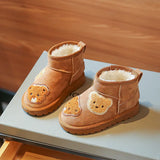 BearSteps bruine kinder enkellaarsjes met schattig berenmotief – warme, comfortabele en stevige laarsjes voor dagelijks gebruik en avontuurlijke speelmomenten.