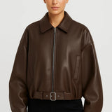 Oversized Dames Bikerjack met Rits