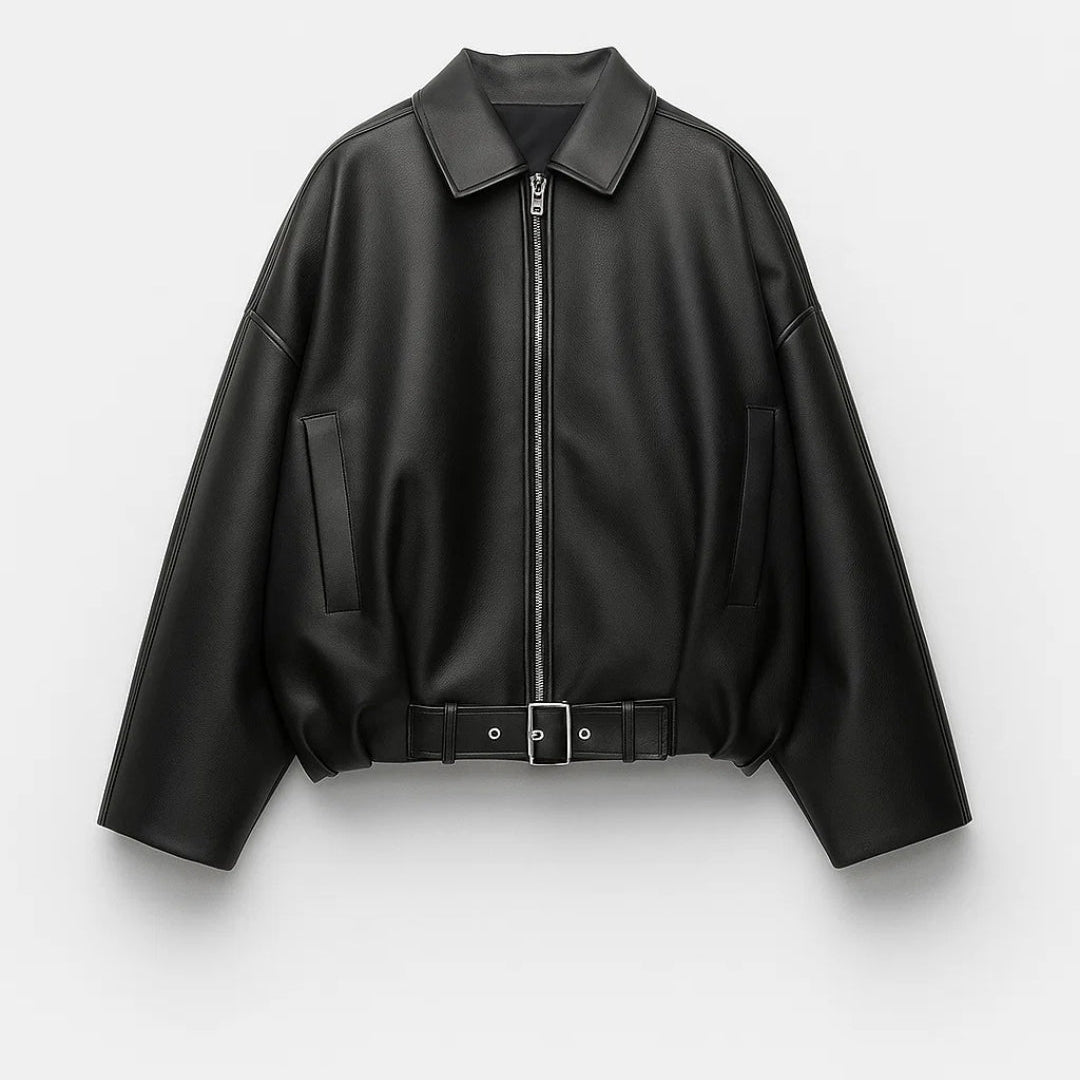 Oversized Dames Bikerjack met Rits