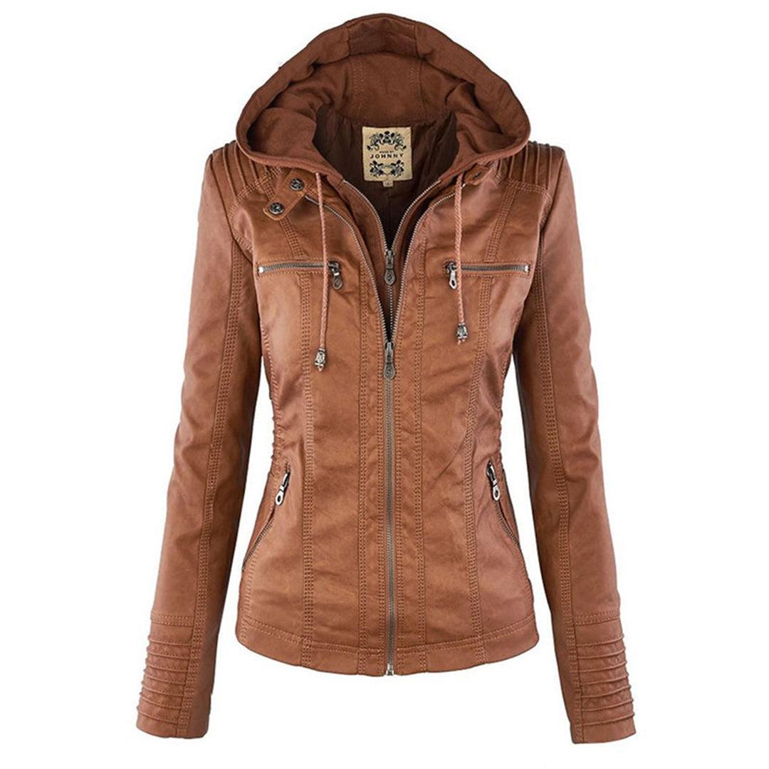 LIESL – Stijlvolle leren zomerjas voor dames, lichtgewicht en ademend design, ideaal voor frisse zomerdagen en trendy outdoor looks. Perfect te combineren met casual en chique outfits.