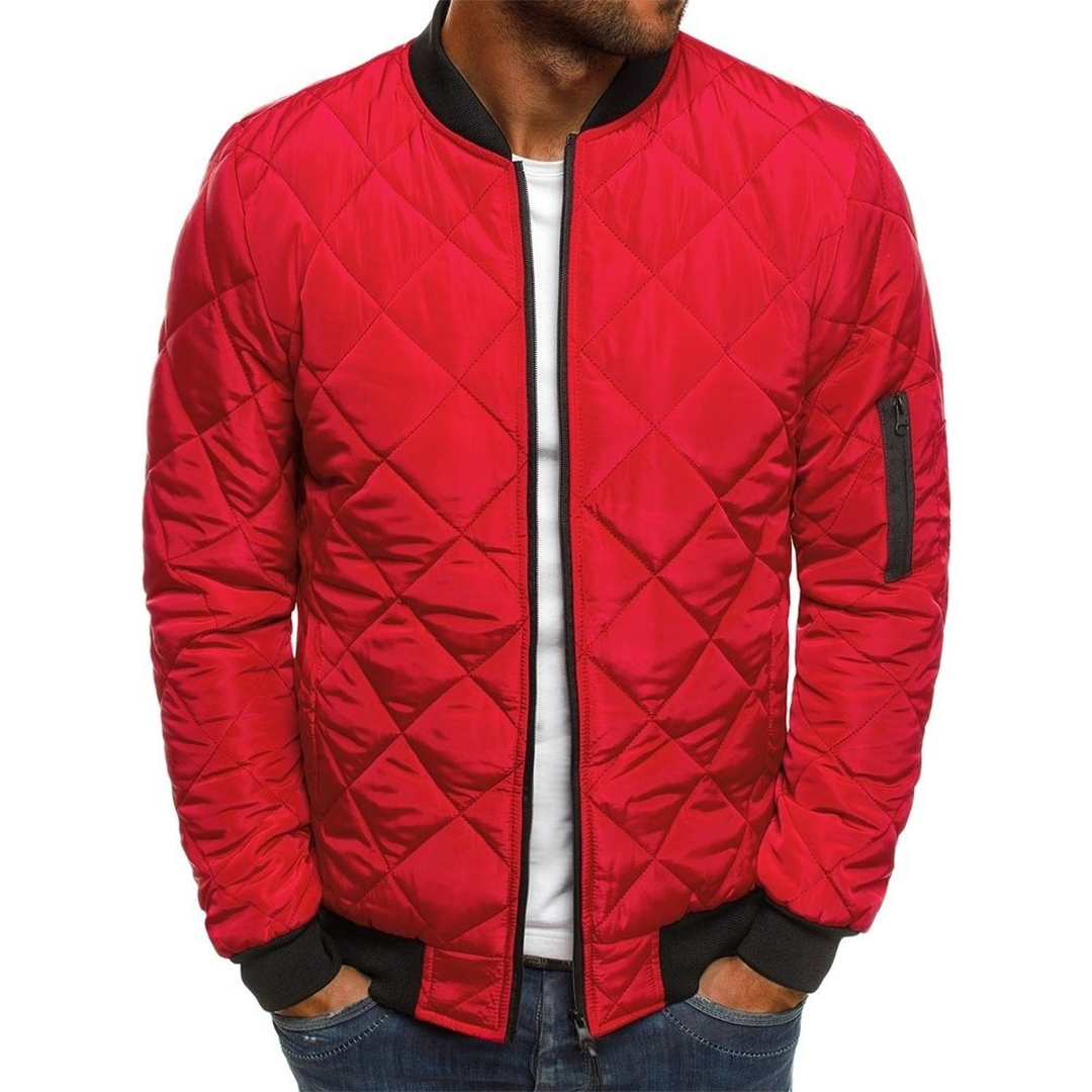 Casual bomberjack voor heren met geruit patroon, ideaal voor een comfortabele en modieuze look. Geschikt voor dagelijks gebruik en het najaar. Robuuste stof en tijdloos design.
