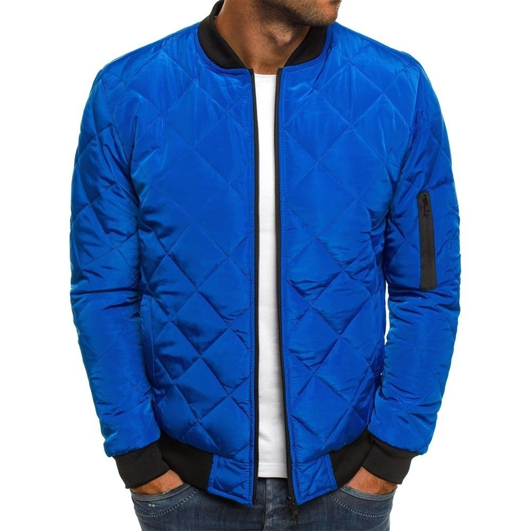 Casual bomberjack voor heren met geruit patroon, ideaal voor een comfortabele en modieuze look. Geschikt voor dagelijks gebruik en het najaar. Robuuste stof en tijdloos design.