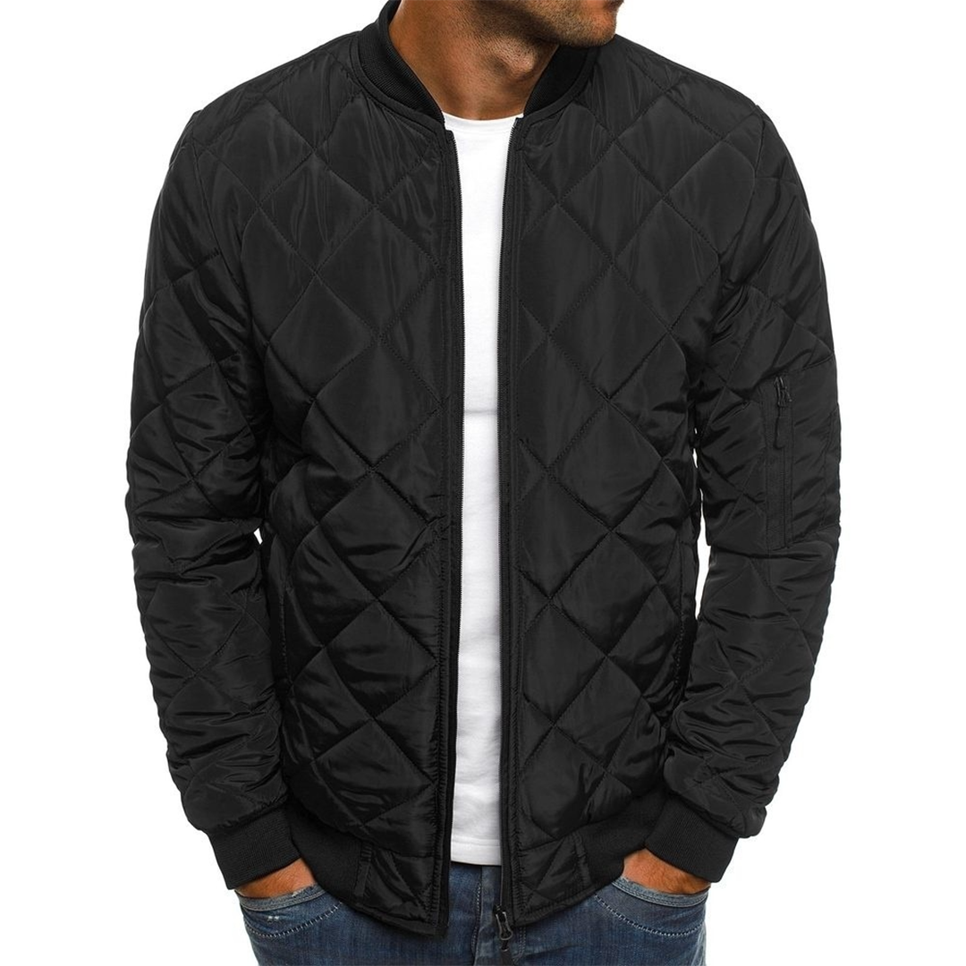 Casual bomberjack voor heren met geruit patroon, ideaal voor een comfortabele en modieuze look. Geschikt voor dagelijks gebruik en het najaar. Robuuste stof en tijdloos design.