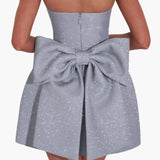 Straploze Mini Jurk met Glitterafwerking