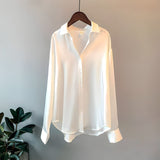 Dames Blouse met Overhemdkraag en Knoopsluiting