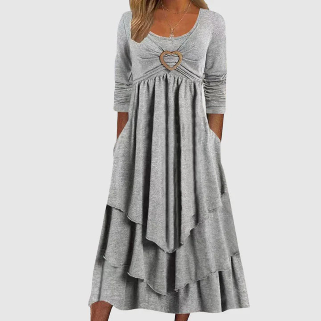 ABEBA casual lange zomerjurk van zachte, ademende stof met relaxte pasvorm en comfortabel, luchtig design.