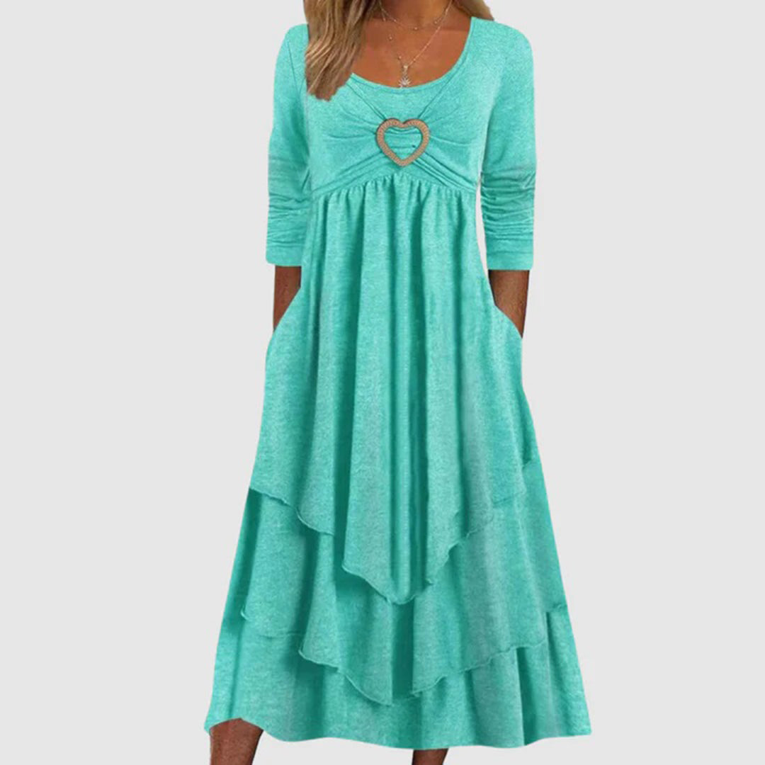 ABEBA casual lange zomerjurk van zachte, ademende stof met relaxte pasvorm en comfortabel, luchtig design.