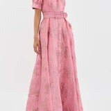 Dames Maxi Jurk met Bloemenprint en Strikceintuur