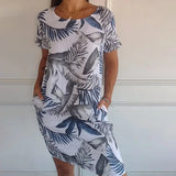 Mouwloze Mini Jurk met Botanische Print
