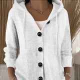 Gebreid Vest met Capuchon en Knoopsluiting