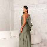 Dames One-Shoulder Maxi Jurk met Split