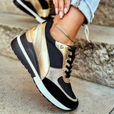 Dames Plateau Sneakers met Vetersluiting