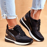 Dames Plateau Sneakers met Vetersluiting