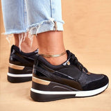 Dames Plateau Sneakers met Vetersluiting