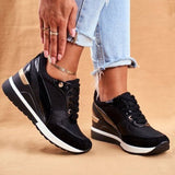Dames Plateau Sneakers met Vetersluiting