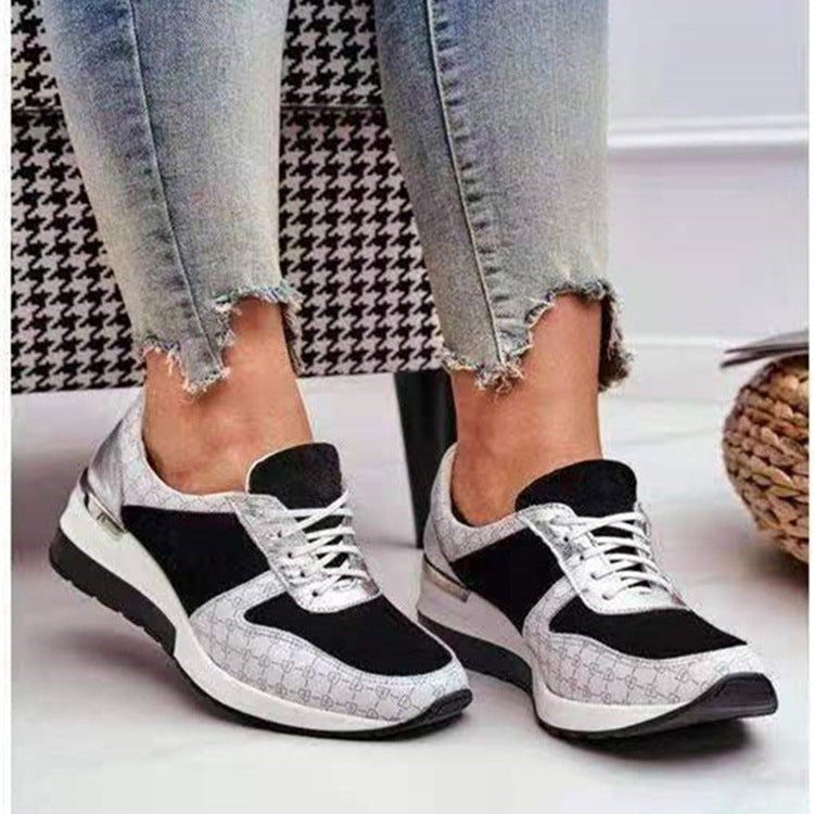 Dames Plateau Sneakers met Vetersluiting
