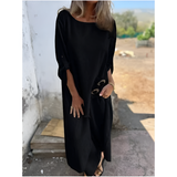 Dames Maxi Jurk met Lange Mouwen en Split