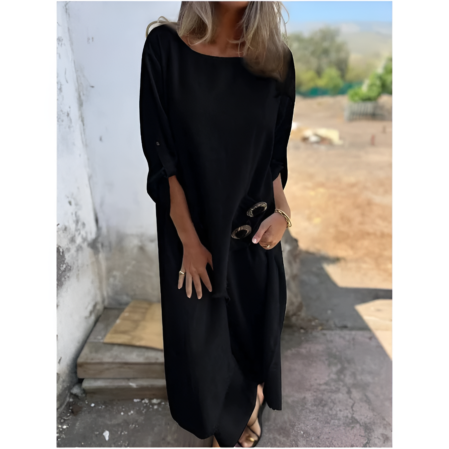 Dames Maxi Jurk met Lange Mouwen en Split
